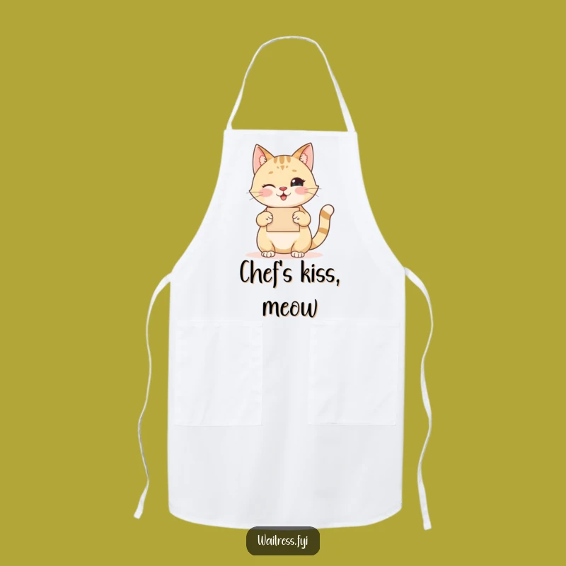 Funny Cat Order Taker Apron: Cook with Charm and Feline Finesse