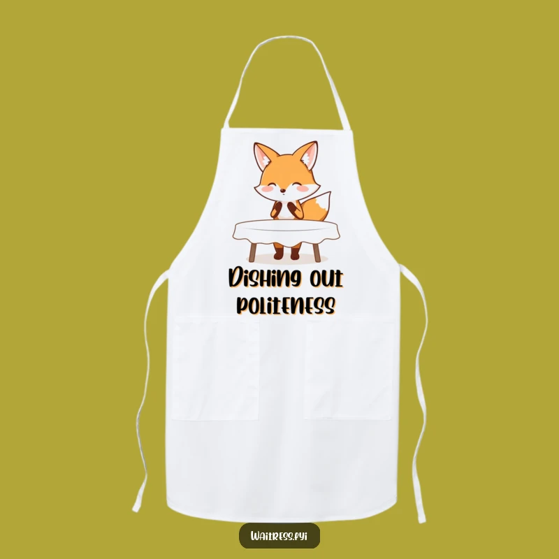 Funny Fox Polite Apron - Comical Kitchen Service Gift