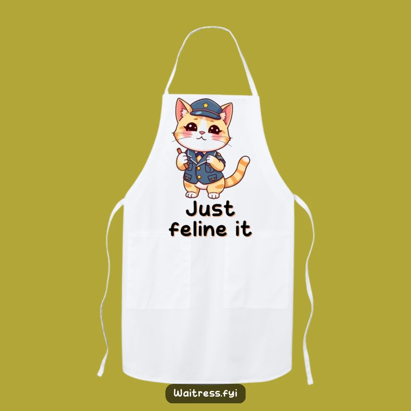 Funny Cat Waiter Apron: Cute Kitchen Wear, Perfect Funny Gift for Chefs