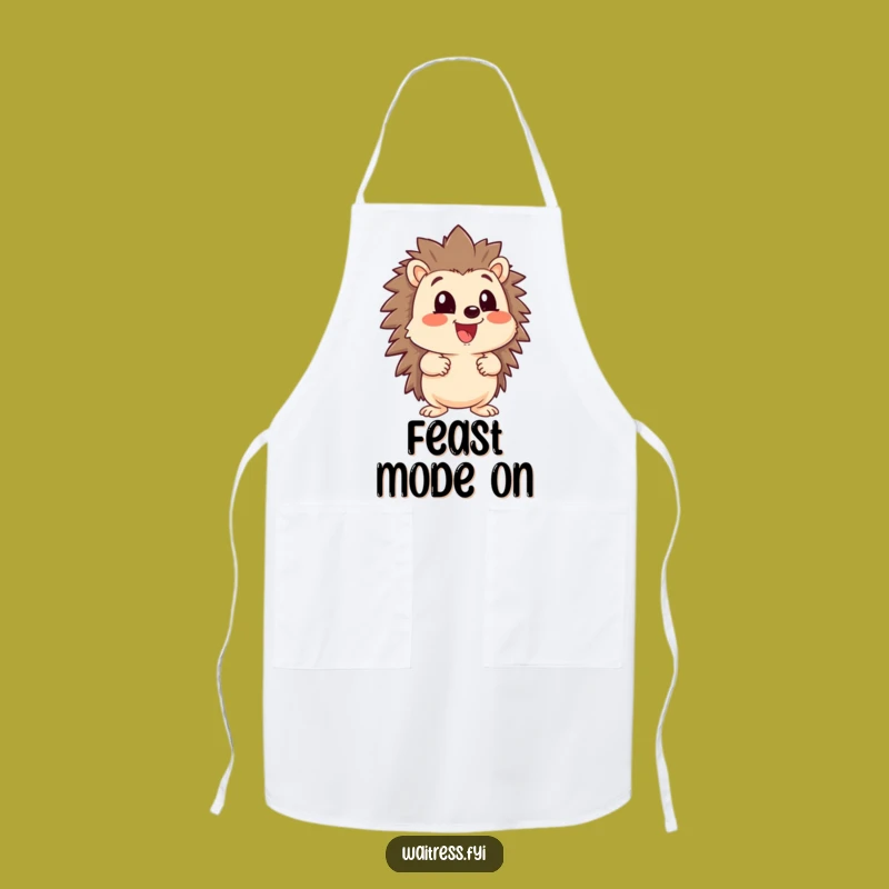 Funny Hedgehog Chef Apron - Eager Foodie, Great Cooking Funny Gift