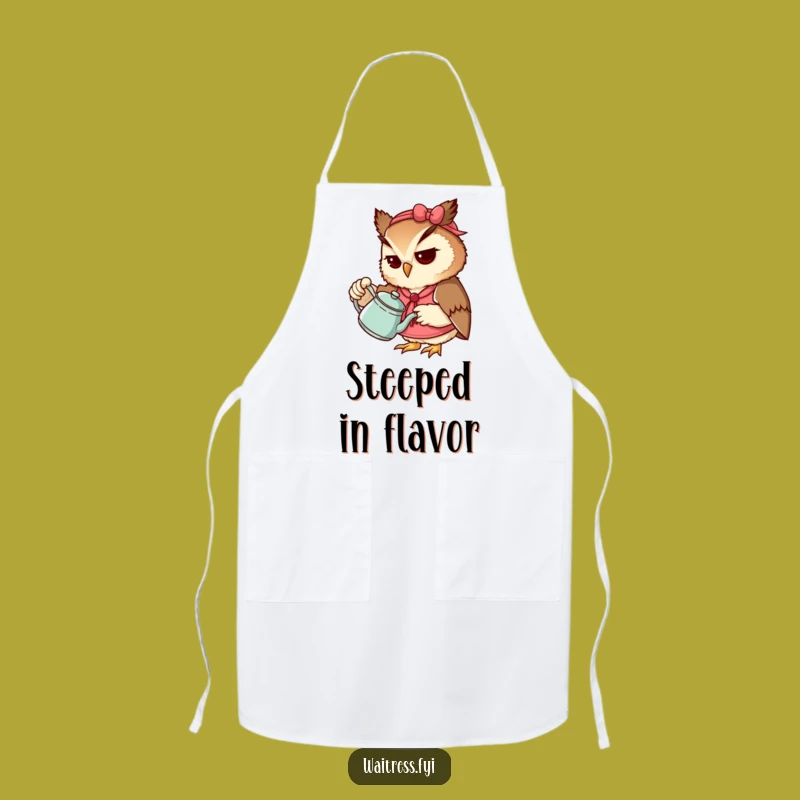 Funny Owl Waitress Apron: Studious Kitchen Wear, Perfect Funny Gift for Cooks