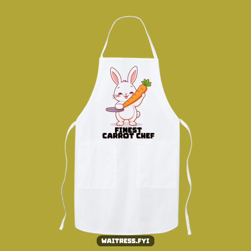 Funny Rabbit Server Apron: Bunny Carrot Kitchen Wear, Hilarious Gift for Gardeners & Cooks