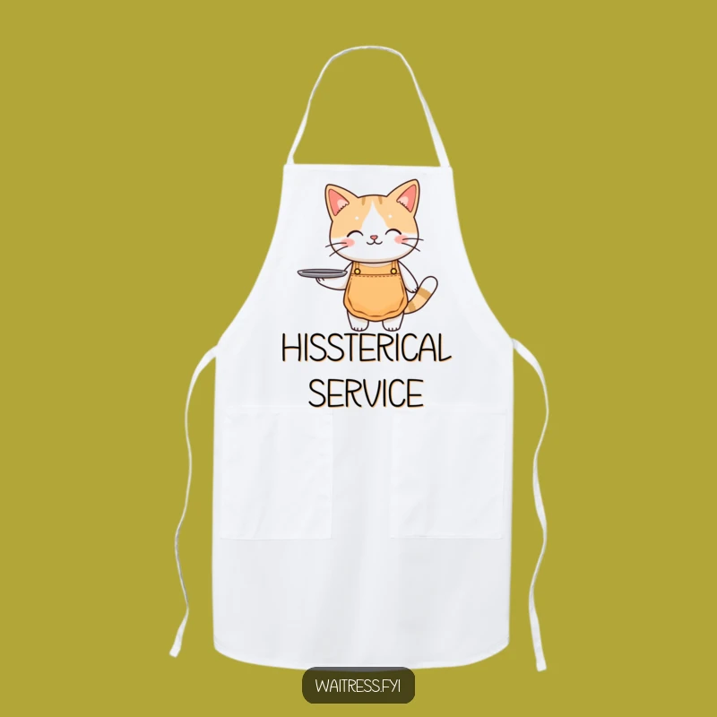Funny Cat Waiter Apron: Cute Kitchen Wear, Hilarious Funny Gift for Cat Chefs