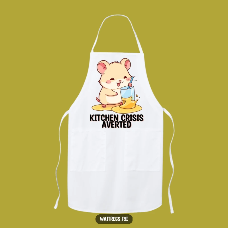 Funny Kawaii Hamster Apron: Chef’s Kiss for Spill Cleanup - Chef Apron Gift