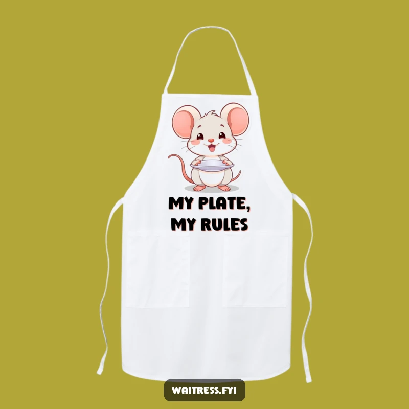 Funny Kawaii Mouse Chef Apron: Cook with Flair, Hilarious & Stylish Funny Gift!