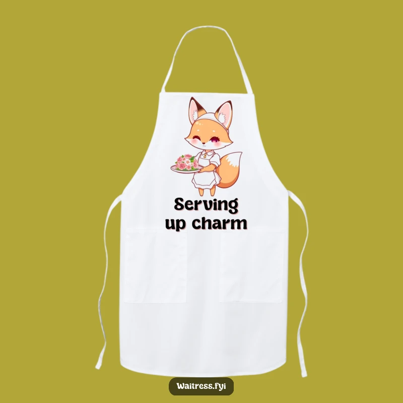 Funny Fox Waitress Apron: Kitchen Elegance with Dish Presentation