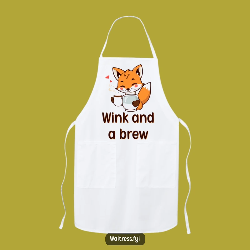 Funny Fox Waiter Apron: Chic Kitchen Wear, Hilarious Funny Gift for Fox Chefs