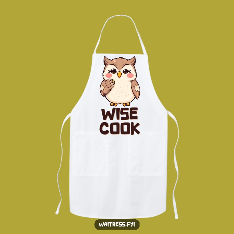 Funny Kawaii Owl Budget Apron: Kitchen Accountant's Attire, Perfect Funny Gift