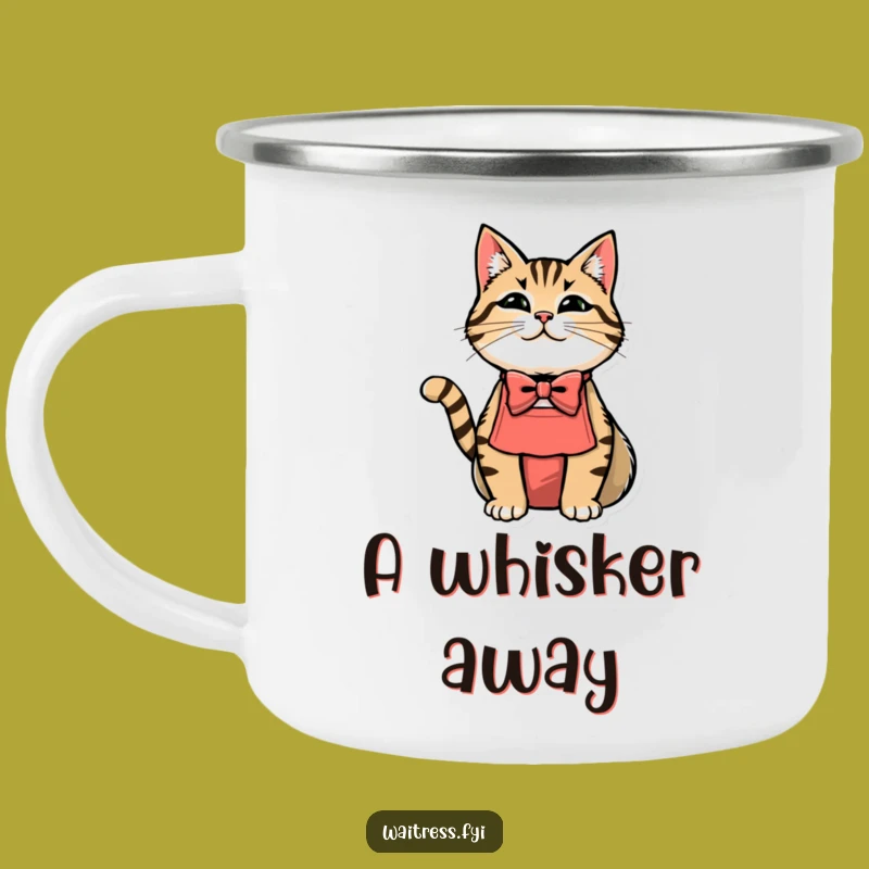 Funny Cat Waiter Camping Mug: Adventure Fuelled by Feline Charm