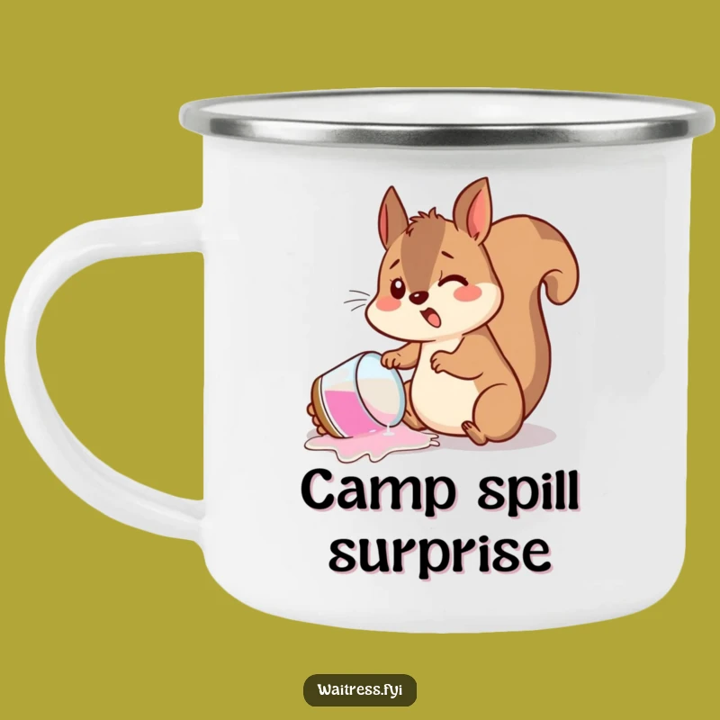 Funny Squirrel Spill Camping Mug: Adventure Fuelled by Mishaps