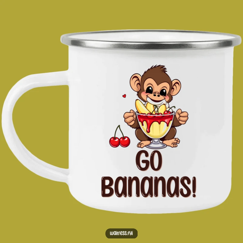 Funny Monkey Banana Camping Mug: Adventure Fuel with Primate Fun Gift