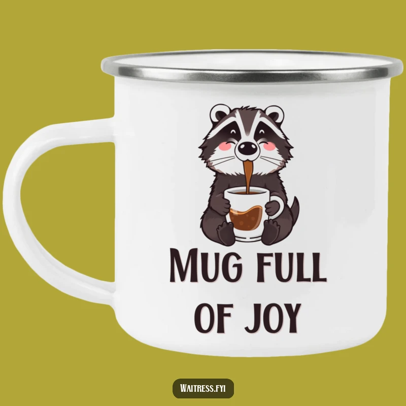 Funny Badger Coffee Camping Mug: Outdoor Brews with a Cartoon Critter, Best Funny Gift!