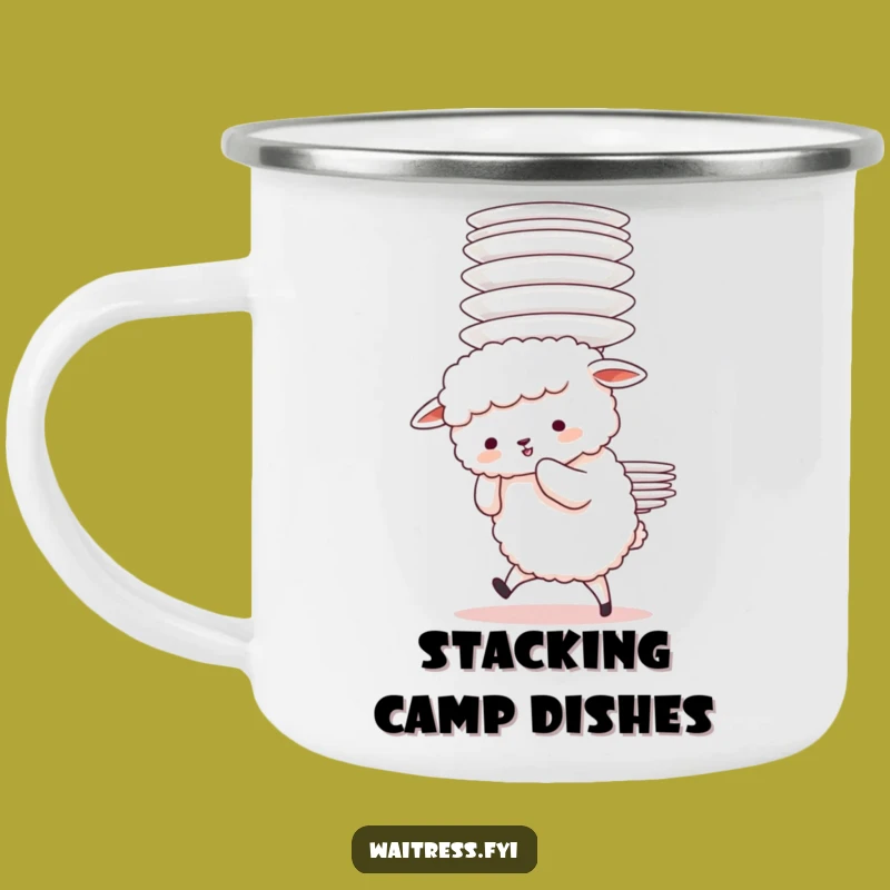 Funny Sheep Plate Struggle Camping Mug: Durable & Adorable Drinkware, Great Gift