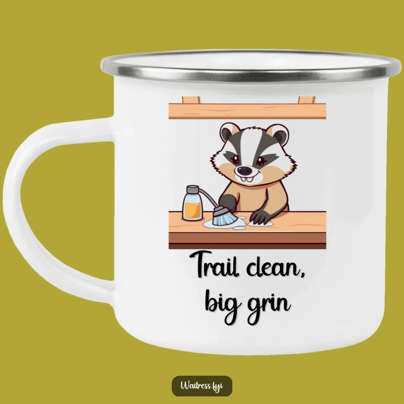 Funny Determined Badger Camping Mug - Rugged & Hilarious Outdoor Gear Gift
