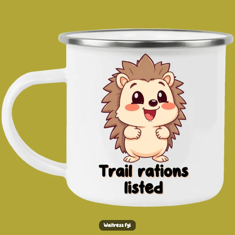 Funny Hedgehog Campfire Mug - Eager Character Drinkware, Outdoor Funny Gift