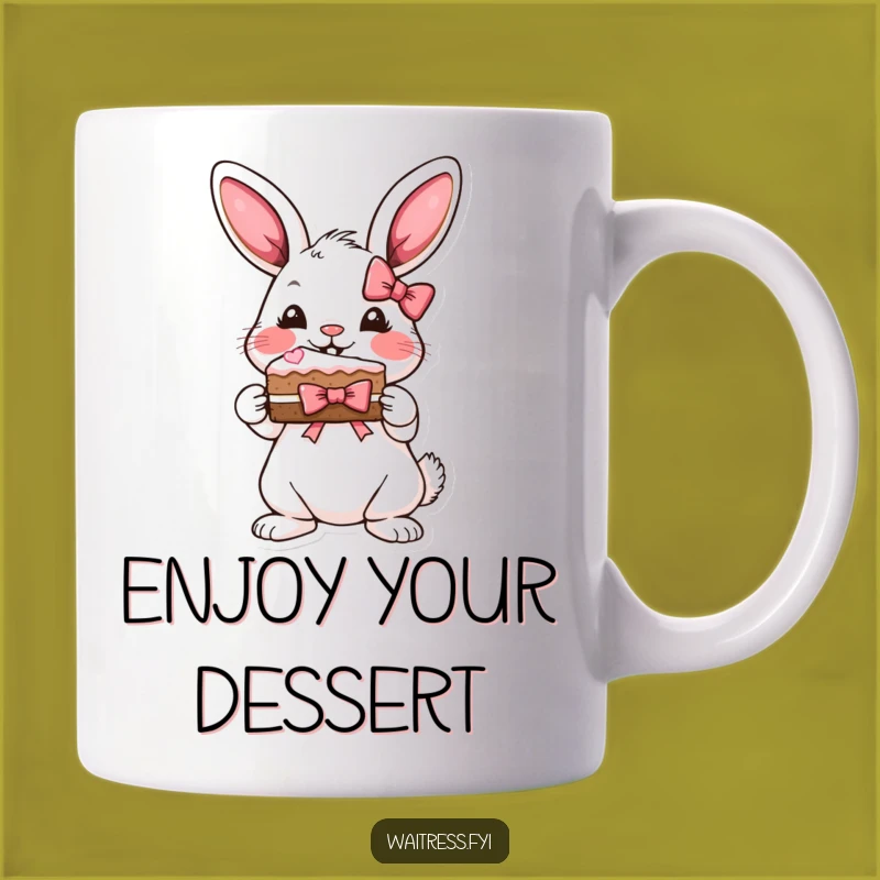 Funny Bunny Cake Mug: Playful Animal Serving Dessert, Perfect Funny Gift for Sweet Lovers