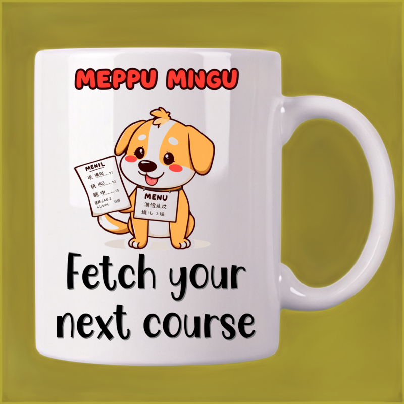 Doggone Delicious: Cartoon Dog Menu Mug 