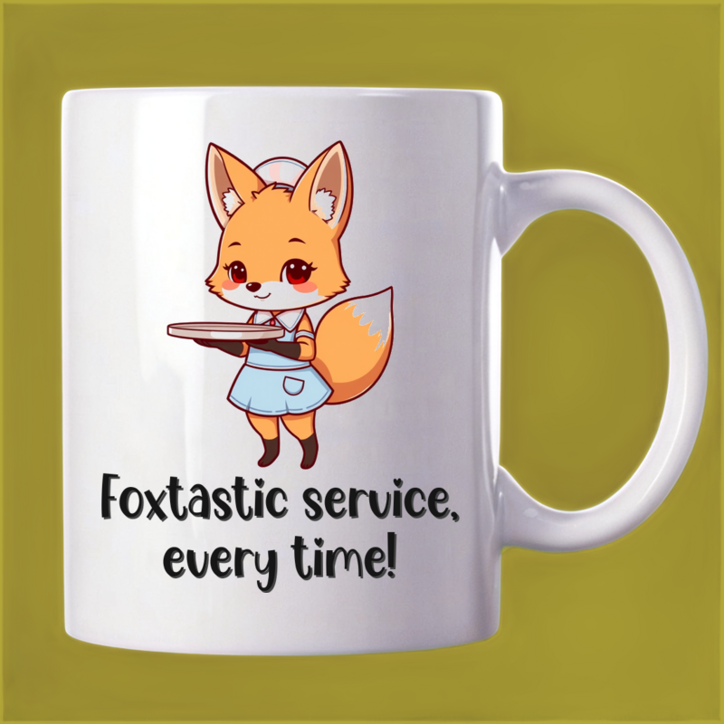 Cute Fox Diner Mug: Serving Smiles and Coffee 