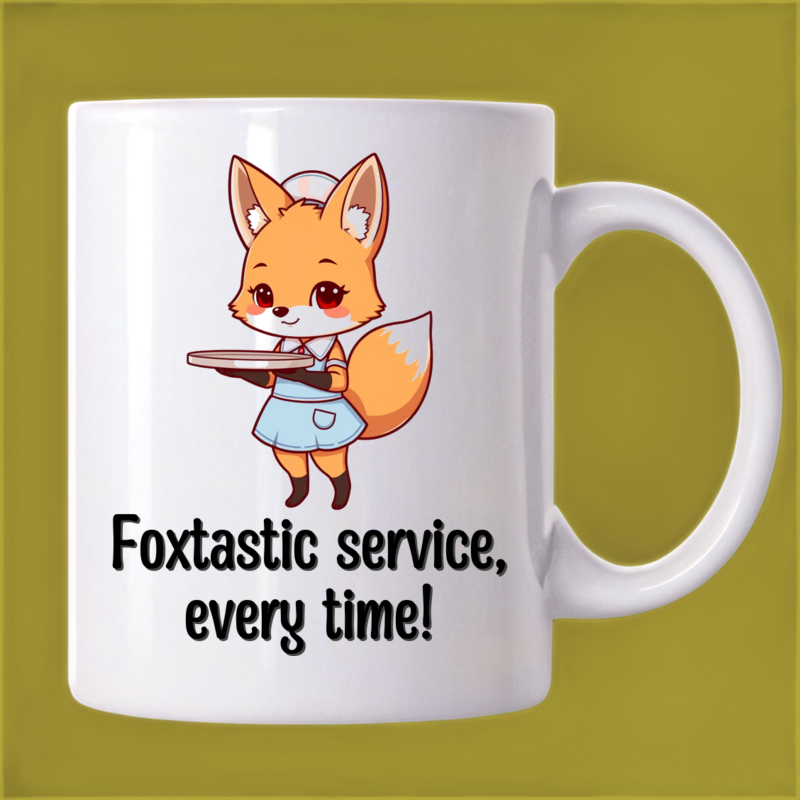 Cute Fox Diner Mug: Serving Smiles and Coffee 