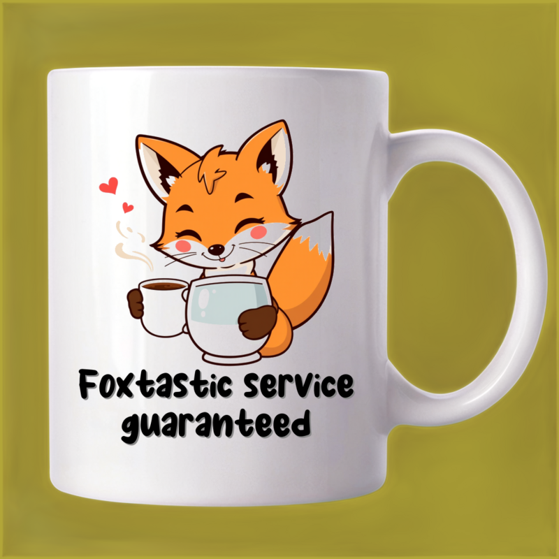 Smiling Fox Coffee Server Mug: Sip with Style 