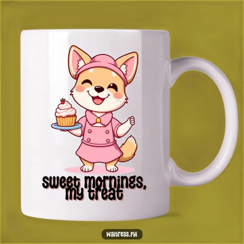 Funny Dog Waitress Mug: Dessert Lover Dog, Hilarious Gift for Pet Parents