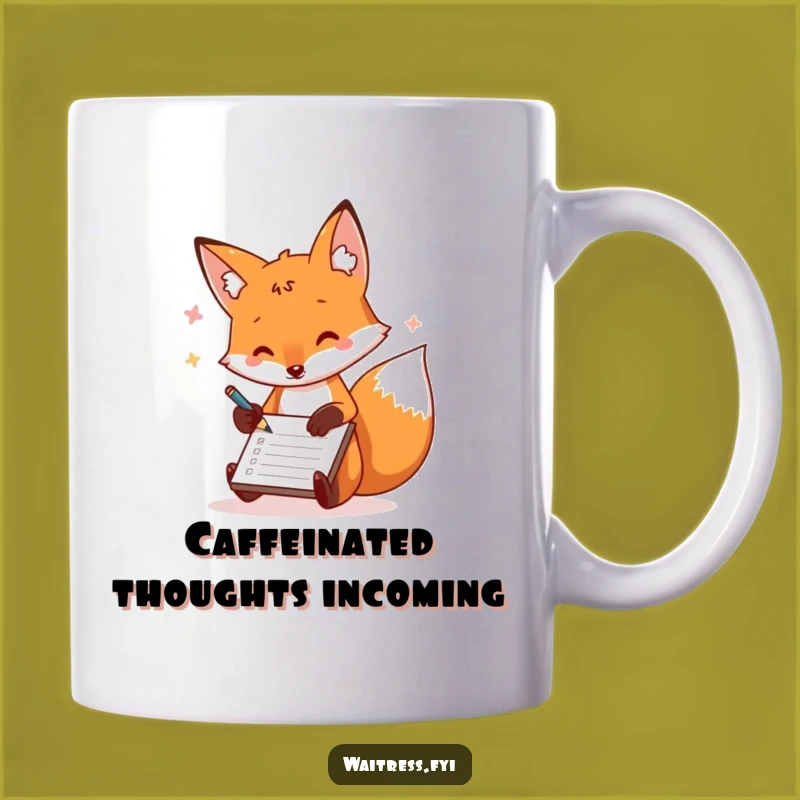 Funny Fox Order Taker Mug: A Playful Scribe's Humorous Gift for Busy Bees