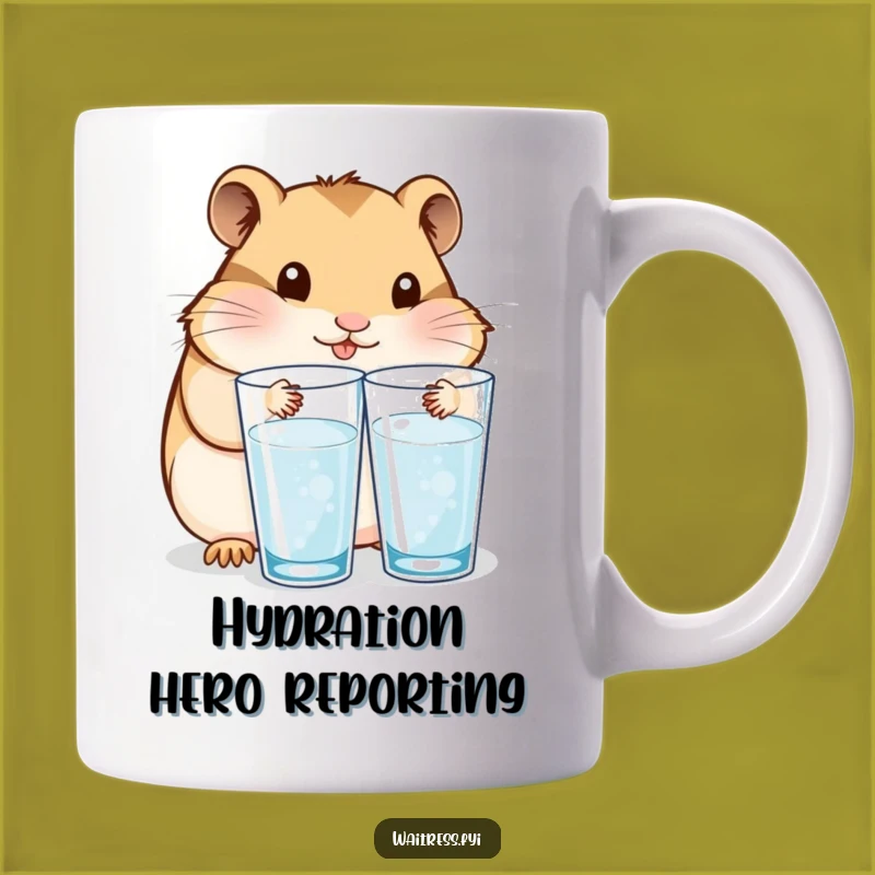 Funny Kawaii Hamster Hydration Mug: Caring Service Funny Gift