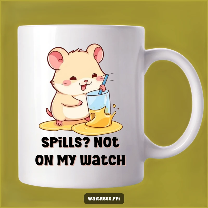 Funny Kawaii Hamster Mug: Fast Spill Cleanup Hero - Perfect Gift for Clumsy Friends