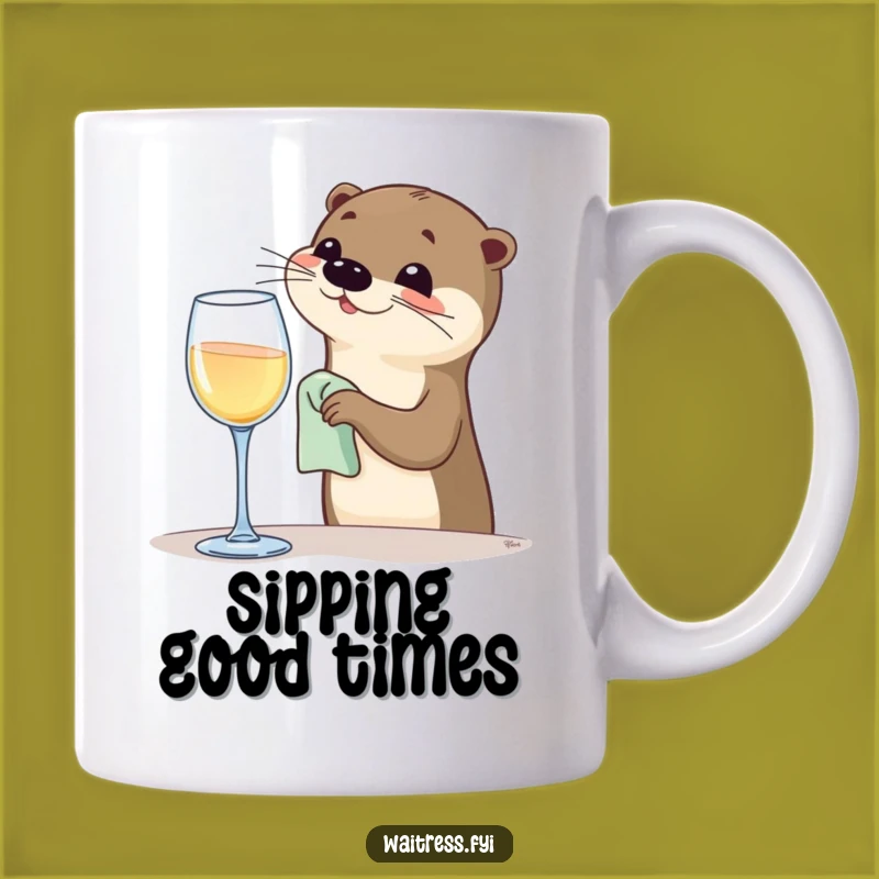 Funny Otter Bartender Mug: Joyful Animal Polishing Glass, Perfect Funny Gift