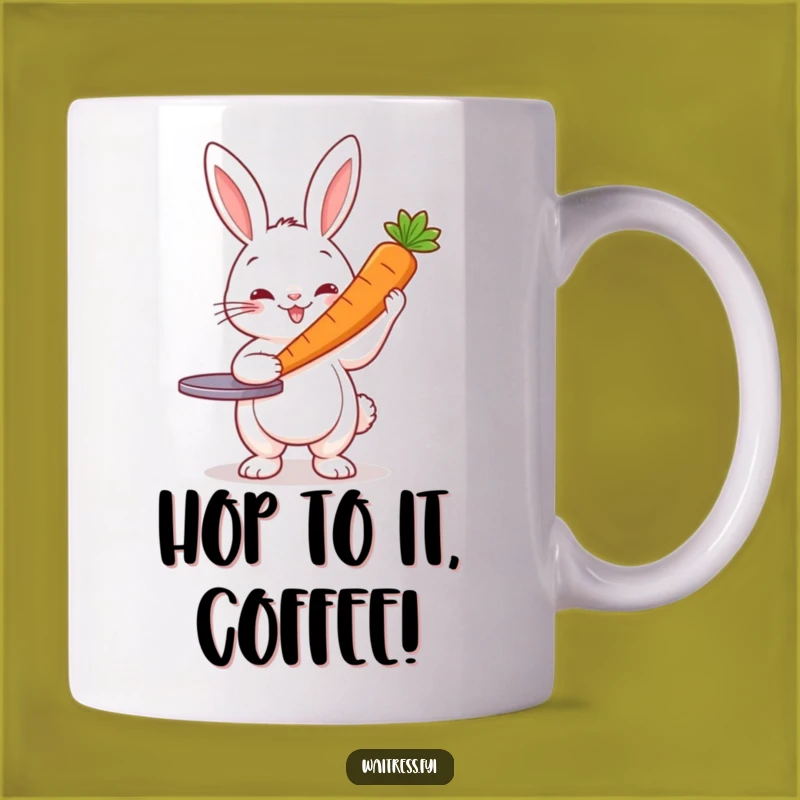 Funny Rabbit Server Mug Gift: Cute Bunny Presenting Carrot, Perfect for Veggie Lovers