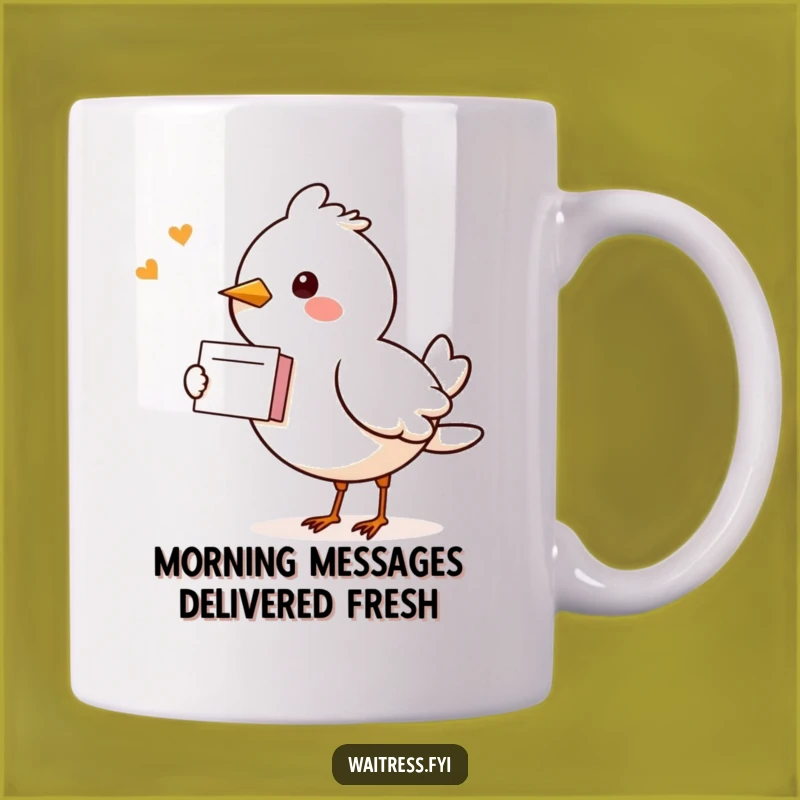 Funny Kawaii Bird Mug: Cheerful Messenger Delivering Joy - Perfect Cute Gift