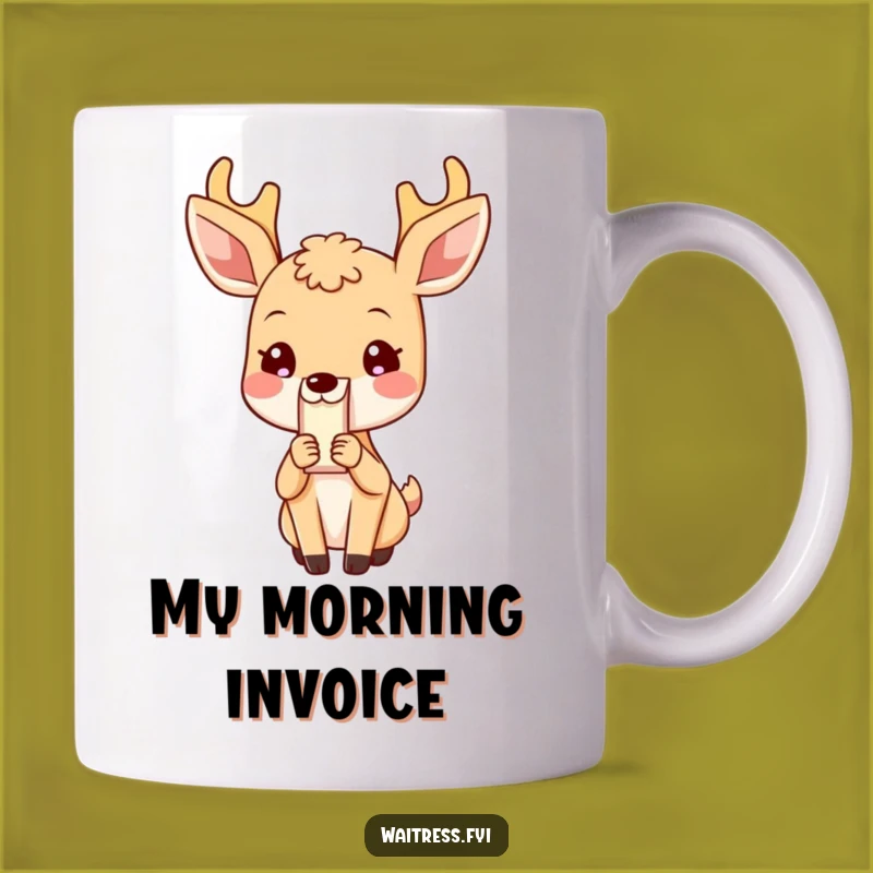 Funny Deer Bill Mug: Polite Humor, Perfect Gift for the Serviceable