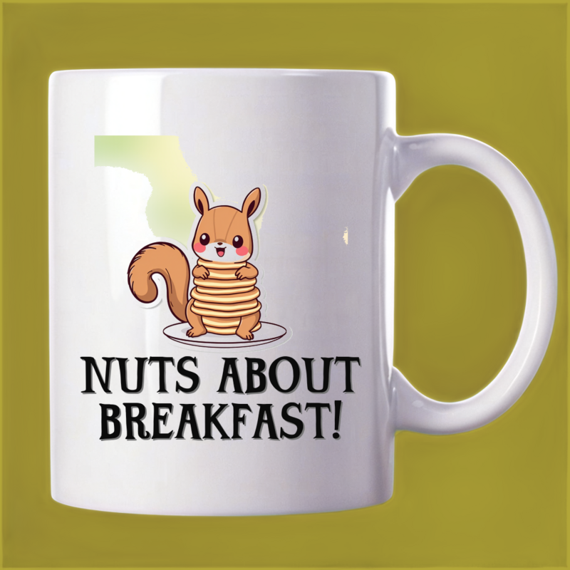 Squirrel's Pancake Stack Mug: Breakfast Fun! 