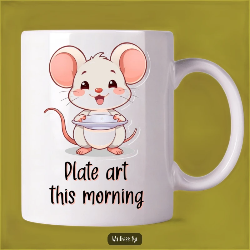 Funny Kawaii Mouse Chef Mug: Charming Mouse Serving Delights, Perfect Funny Gift!