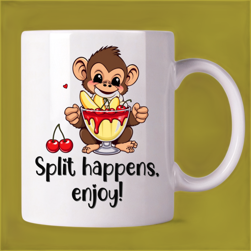 Monkey's Banana Split Mug: Dessert Delight 