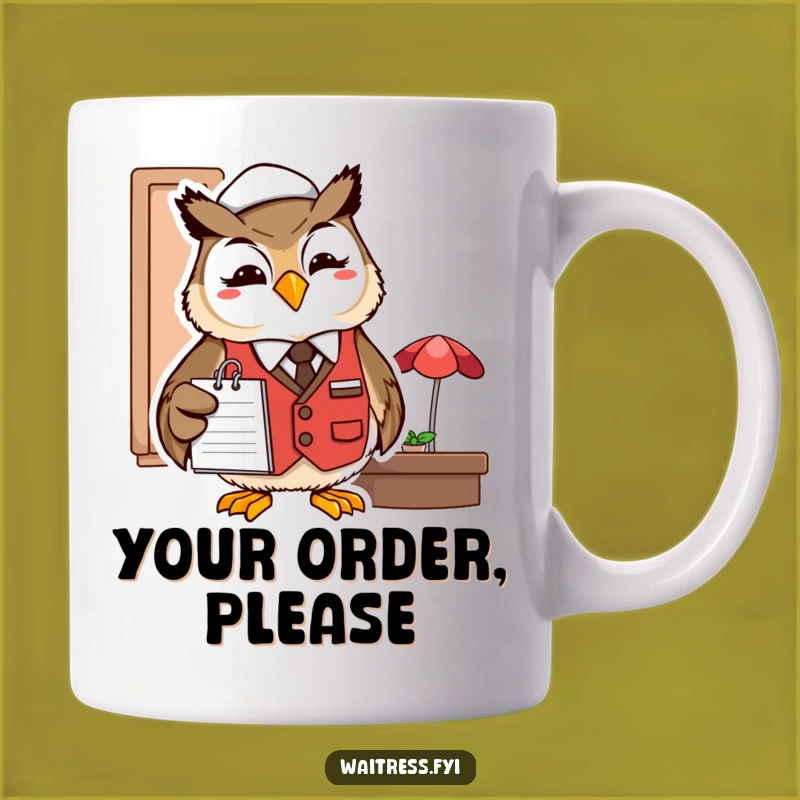 Funny Owl Server Mug: Hootin' Good Gift for Restaurant Fans