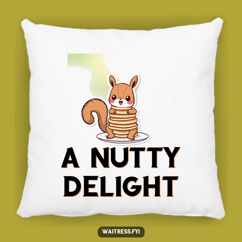 Funny Squirrel Pancakes Pillow: Cozy Cartoon Breakfast Pal, Adorable Funny Gift!