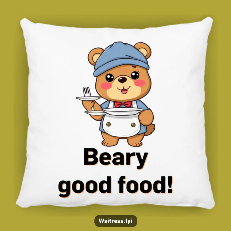 Funny Bear Server Pillow: Cuddle Up with Woodland Humor
