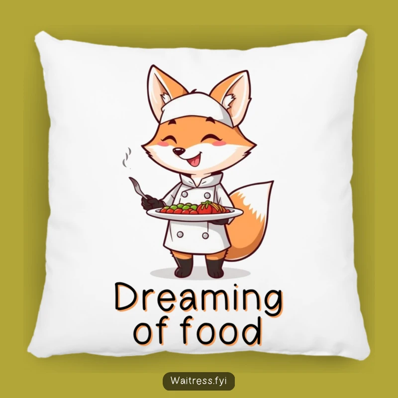 Funny Fox Chef Pillow: Gourmet Accent Pillow, Delightful Funny Gift Idea