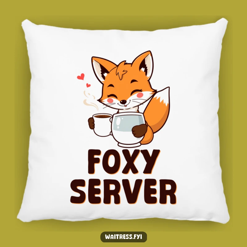 Funny Fox Waiter Pillow: Cozy Sly Cushion, Comfortable Funny Gift for Fox Fans