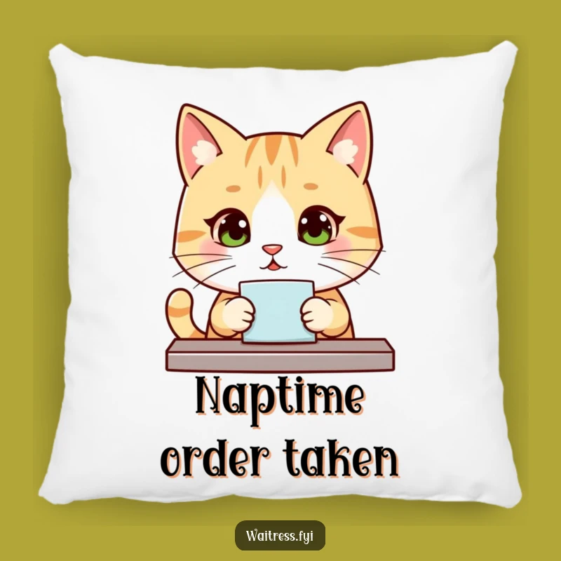 Funny Kawaii Cat Server Pillow: Add a Cozy and Polite Touch to Your Decor Gift