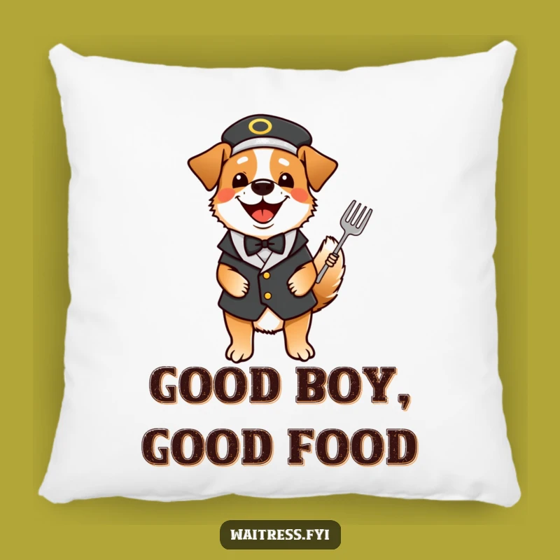 Funny Dog Waiter Pillow: Cozy Happy Cushion, Comfortable Funny Gift for Dog Lovers