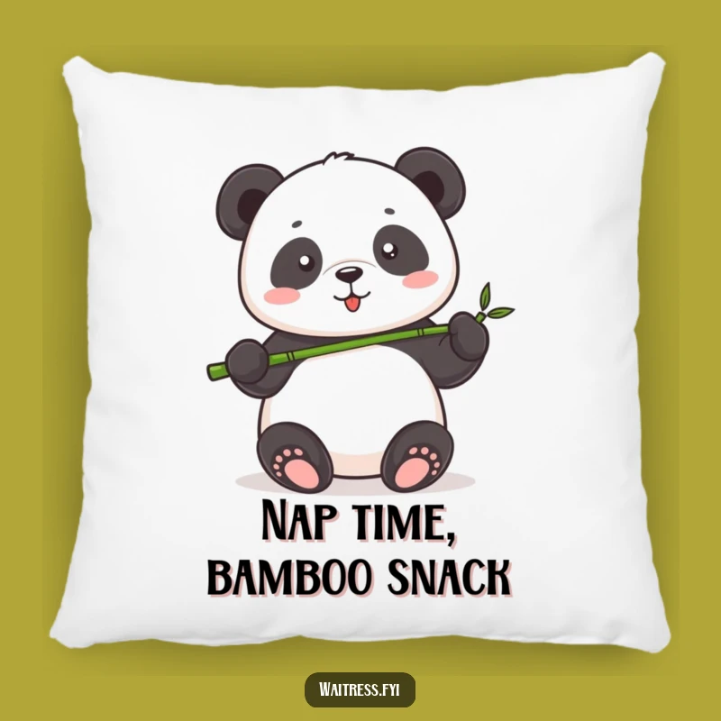 Funny Panda Serving Pillow: Cozy Comfort with Cute Bamboo Art, Perfect Gift