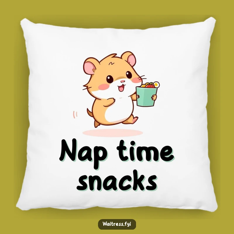 Funny Hamster Food Order Pillow: Snuggle Up with Speedy Snacks