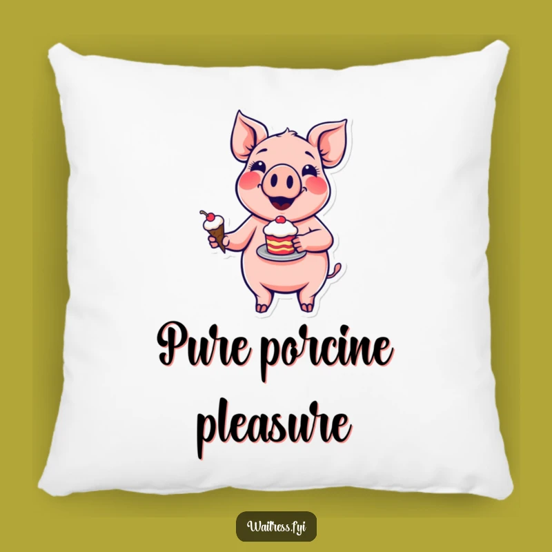 Funny Pig Dessert Pillow: Cozy Cartoon Treat Companion, Adorable Funny Gift!