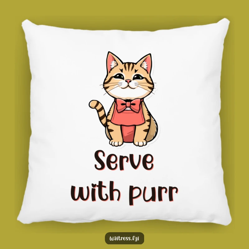 Funny Cat Waiter Pillow: Cuddle Up with Chic Feline Humor