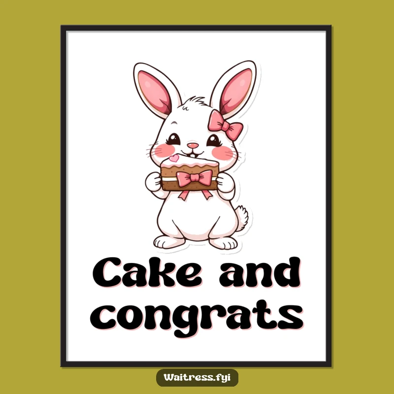 Funny Bunny Cake Digital Print: Instant Cute Art, Downloadable Funny Gift for Bunny Art Lovers