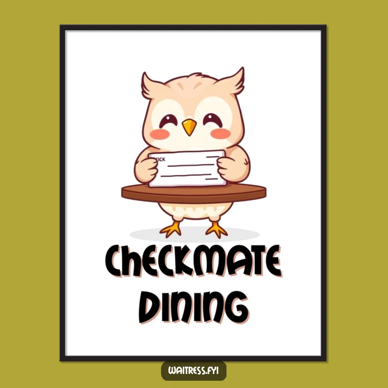 Funny Owl Check Delivery Digital Art: Instant Financial Cheer Decor
