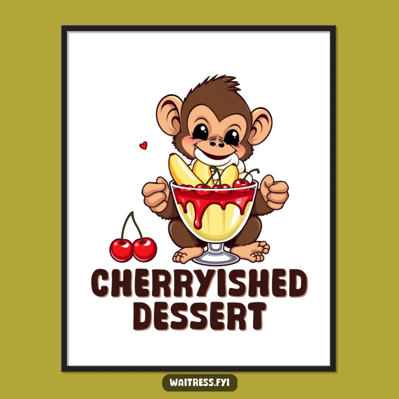 Funny Monkey Banana Digital Print: Instant Wall Art with Primate Wit Gift
