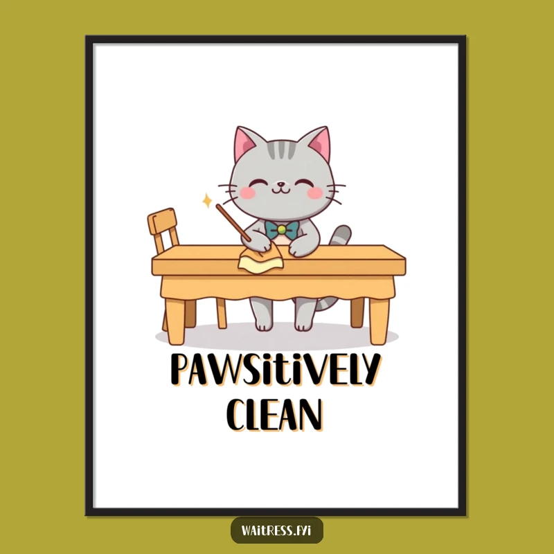 Funny Grey Cat Butler Digital Art: Dapper Artwork For Sophisticated Spaces